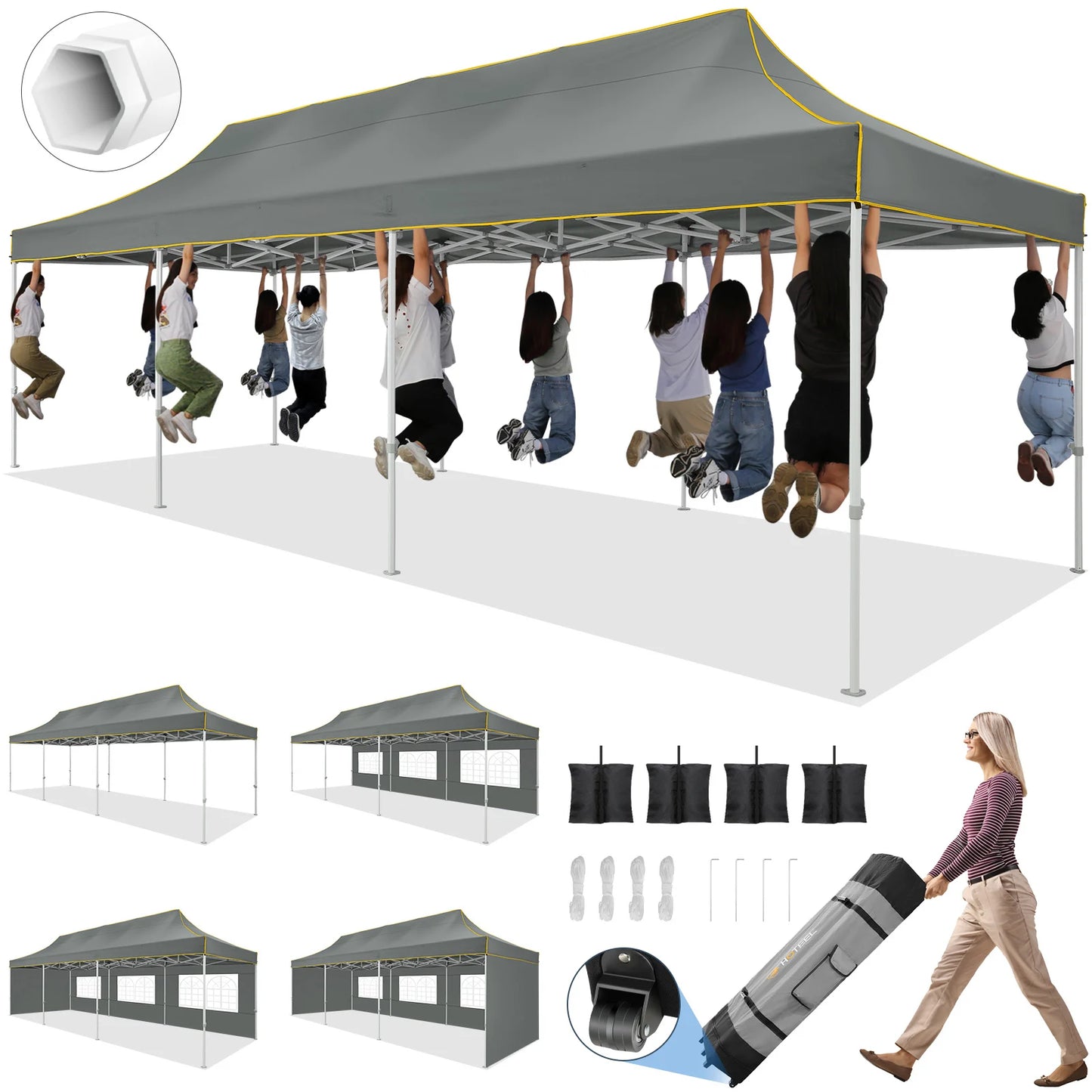 Upgrade your outdoor gatherings with the COBIZICN 10x30ft pop up canopy, a rugged, fast‑set shade solution built for commercial events and everyday use, perfect for weddings, markets, festivals, and backyard parties.