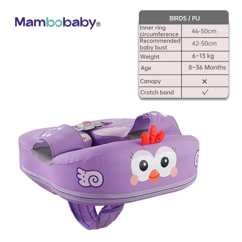 Mambobaby Baby Float With Crotch Strap Sunshade Solid Core 0 To 7 Years
