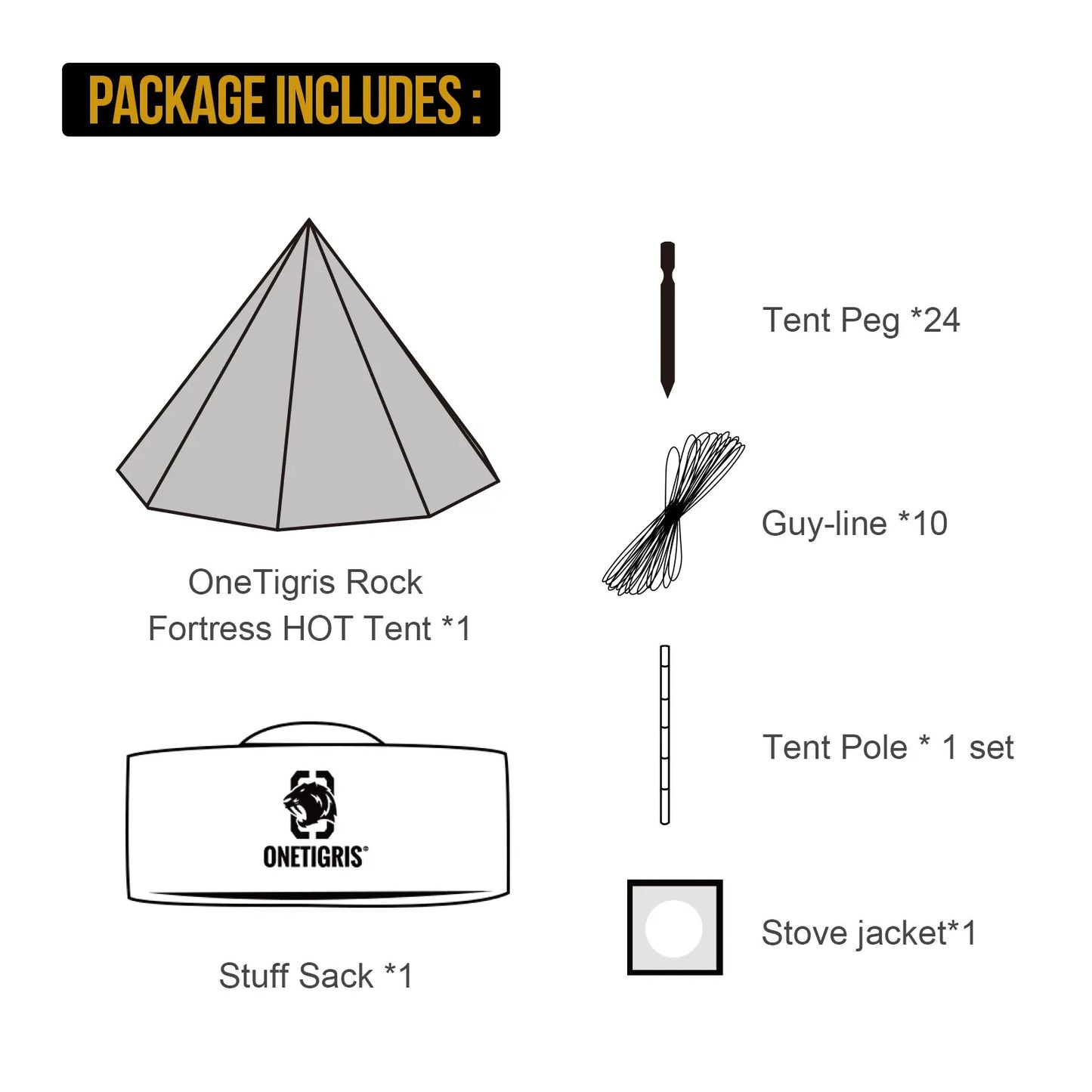 Experience rugged comfort in any season with the ONETIGRIS Rock Fortress Hot Tent, designed for camping, backpacking, fishing, and hiking.