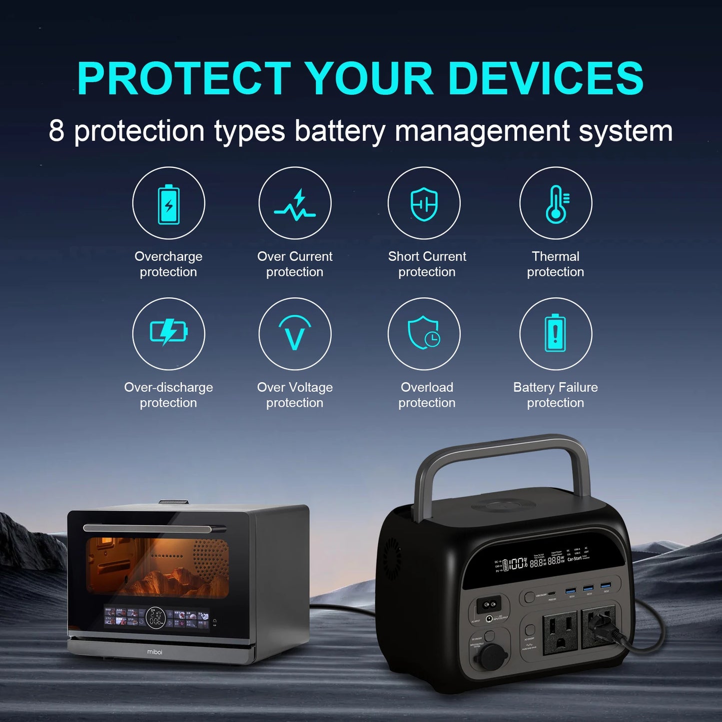 CTOLITY 500W Camping Power Station 345.6Wh LiFePO4 Solar Generator 110V 220V AC