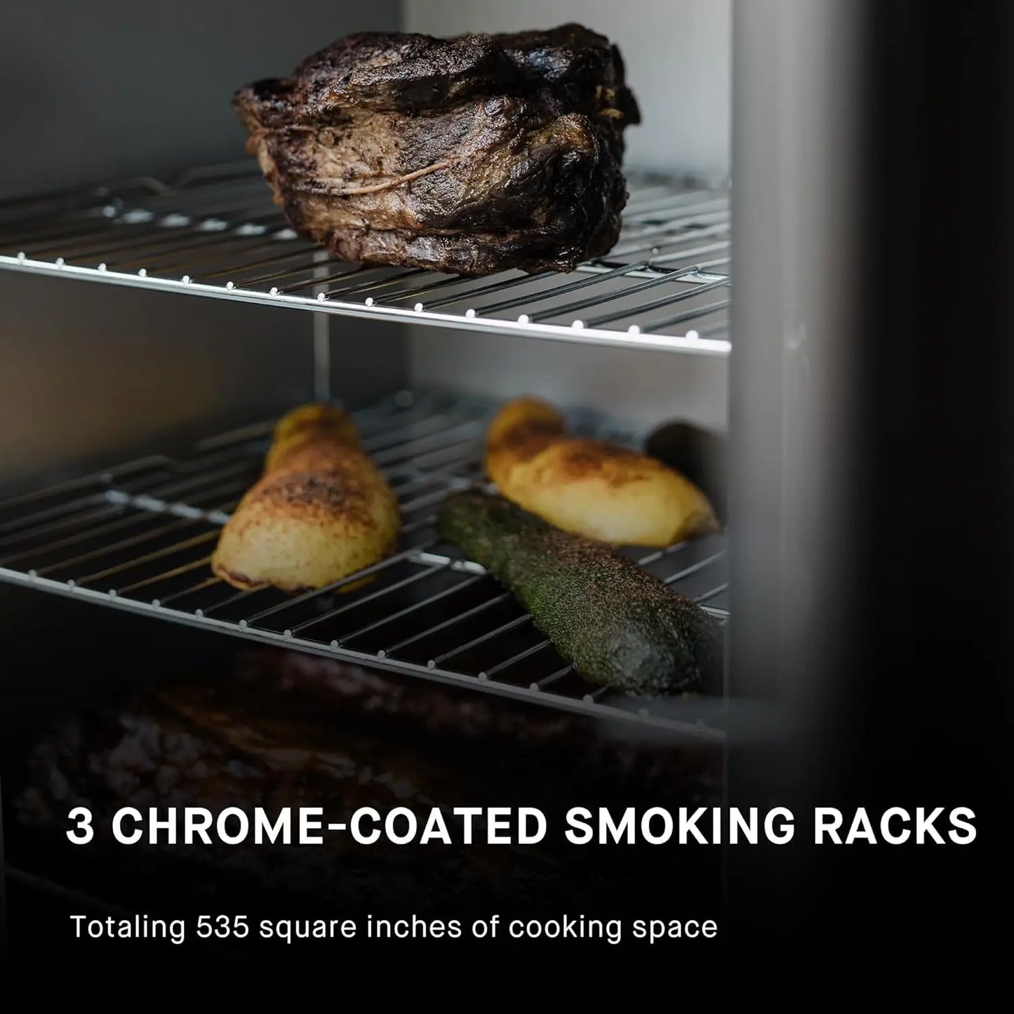 30 Inch Electric Vertical BBQ Smoker With Analog Control And 535 Sq In Cooking