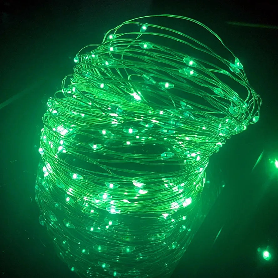 Aswesaw USB Powered Silver Wire Fairy Lights Waterproof String Lights For Xmas