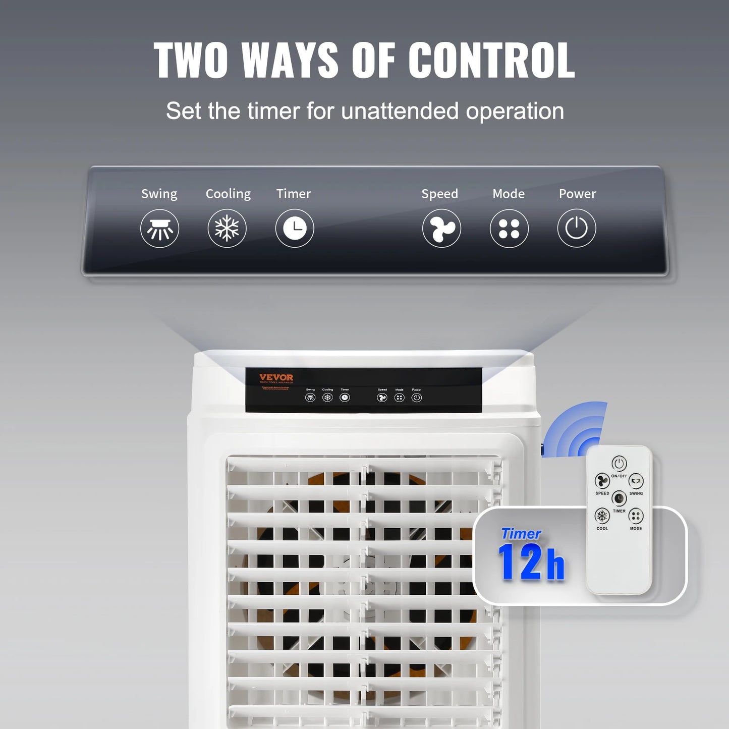 Experience refreshing comfort anywhere with the VEVOR evaporative air cooler, a portable swamp cooler designed for your indoor and outdoor use.