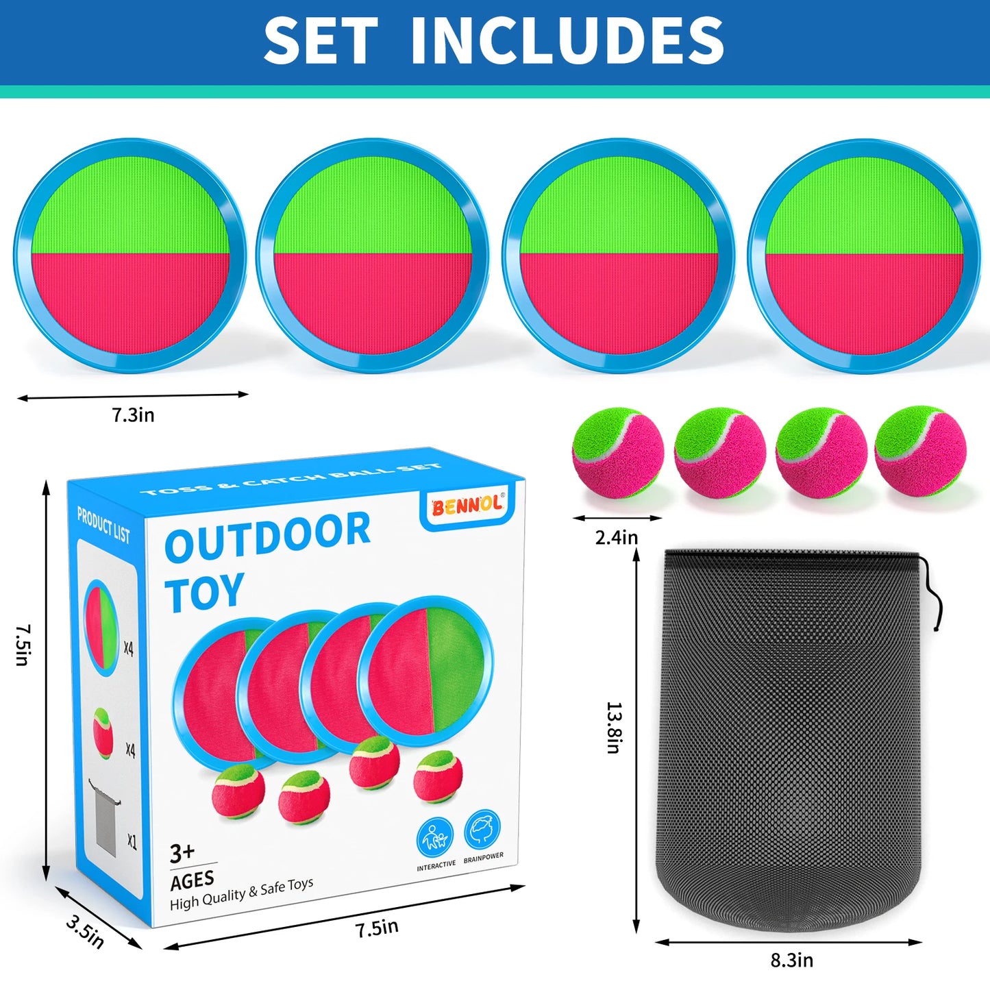 Turn every sunny afternoon into a lively toss and catch adventure with the NONED Sucker Sticky Ball.