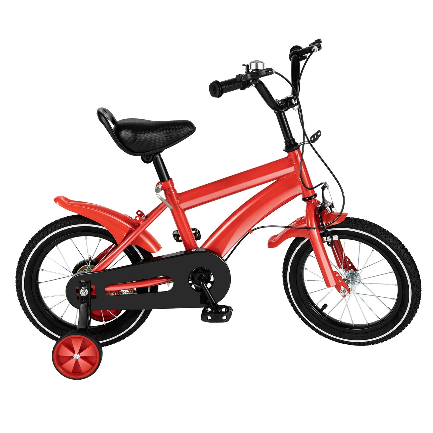 14 Inch Kids Bike For Boys Girls Unisex With Safety Training Wheel Steel Frame