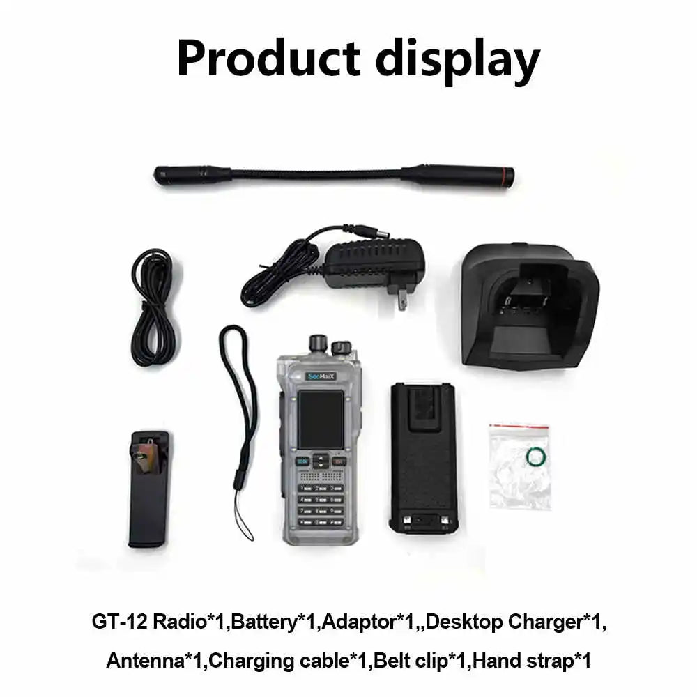 ANYSECU GT12 Walkie Talkie 10W VHF UHF Dual Band Bluetooth Programming Function