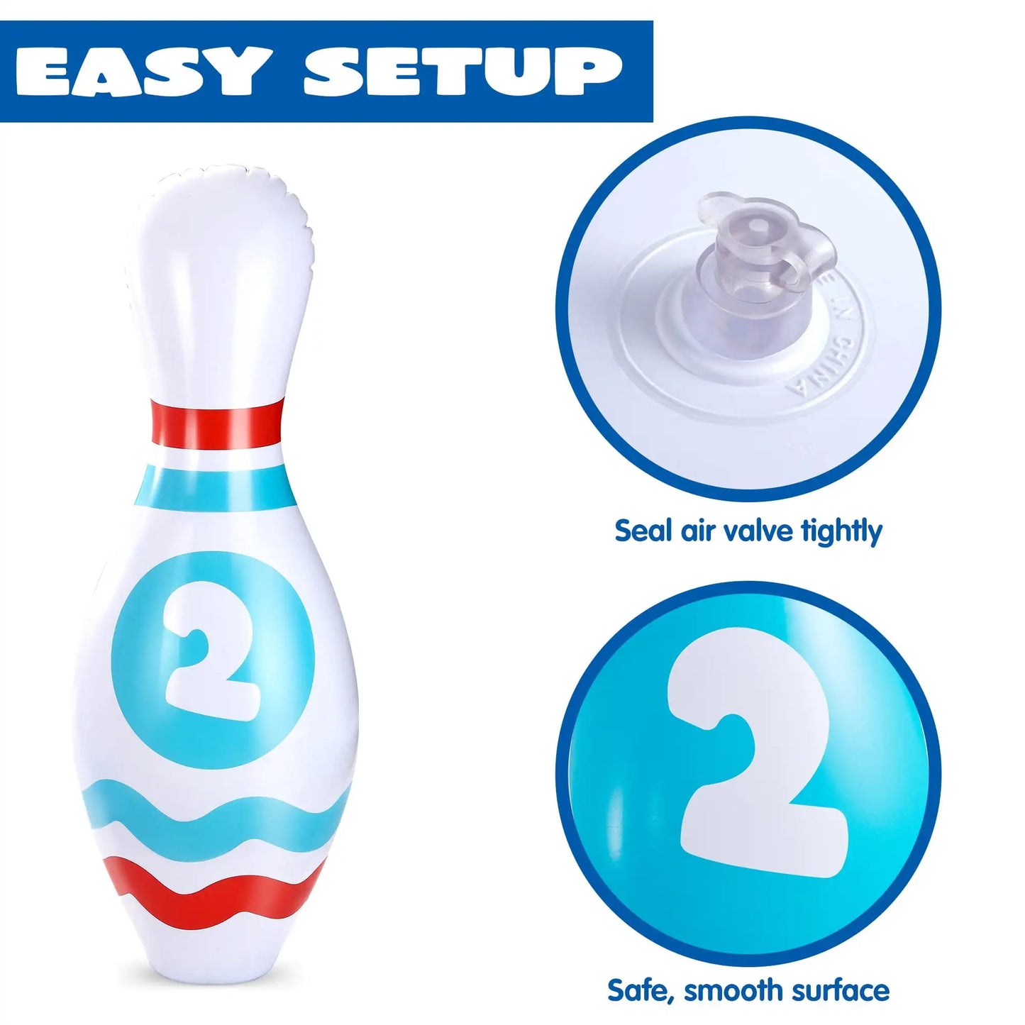 Joyfy Giant Inflatable Bowling Set for Kids Adults Party Games Toy