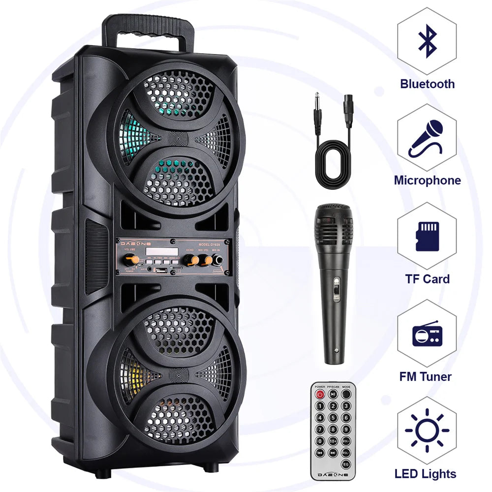 CURUK 3000W Portable Bluetooth Speaker Subwoofer For Karaoke Parties