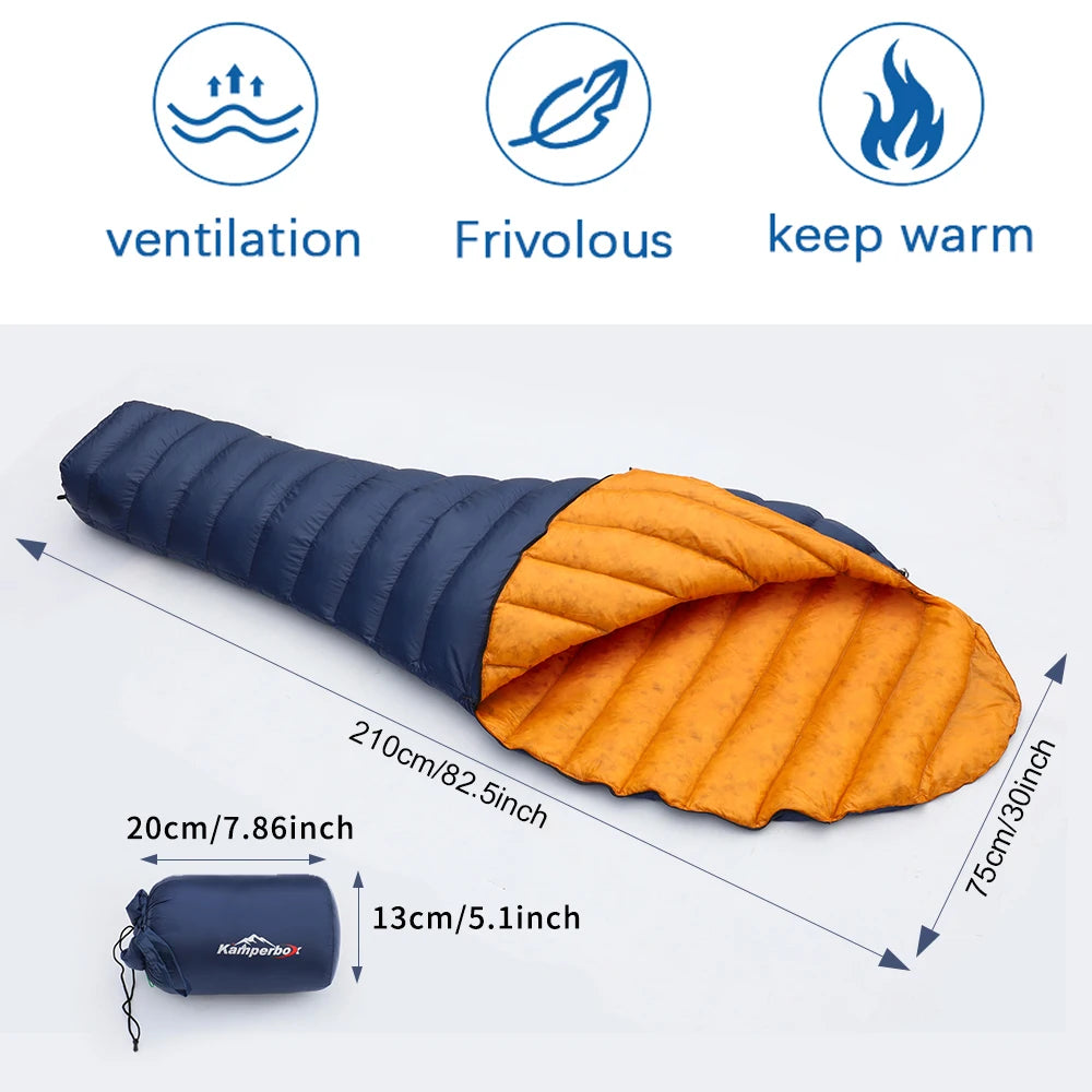 Kamperbox Ultralight Down Sleeping Bag With 800 Fill Power 250G Duck Down