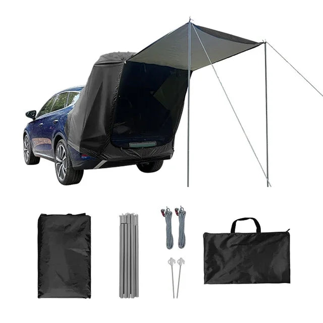 Turn every road trip into a cozy retreat with this car rear tent and canopy that tucks neatly behind your vehicle, delivering instant shelter from sun, wind, and unpredictable weather.