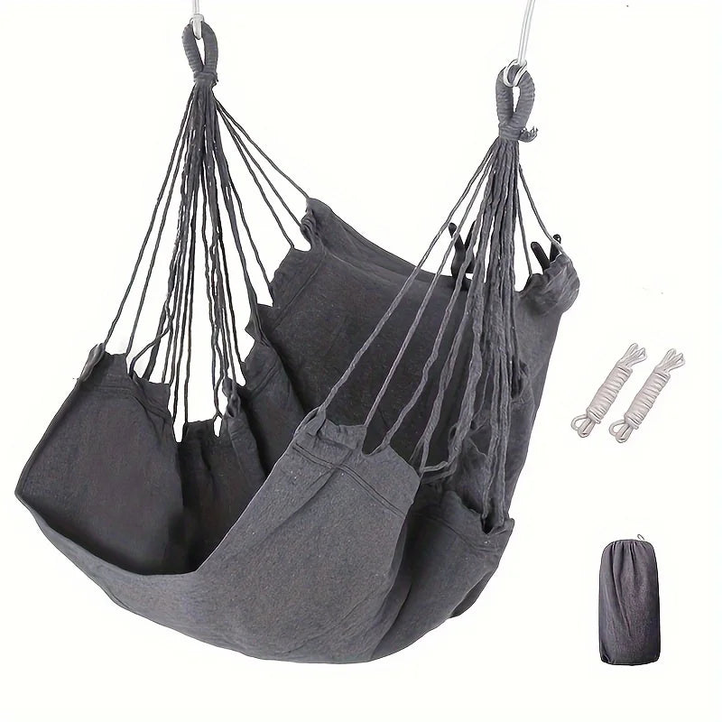 Portable Hammock Swing Chair With Canvas Bed And Storage Bag For Indoor Outdoor