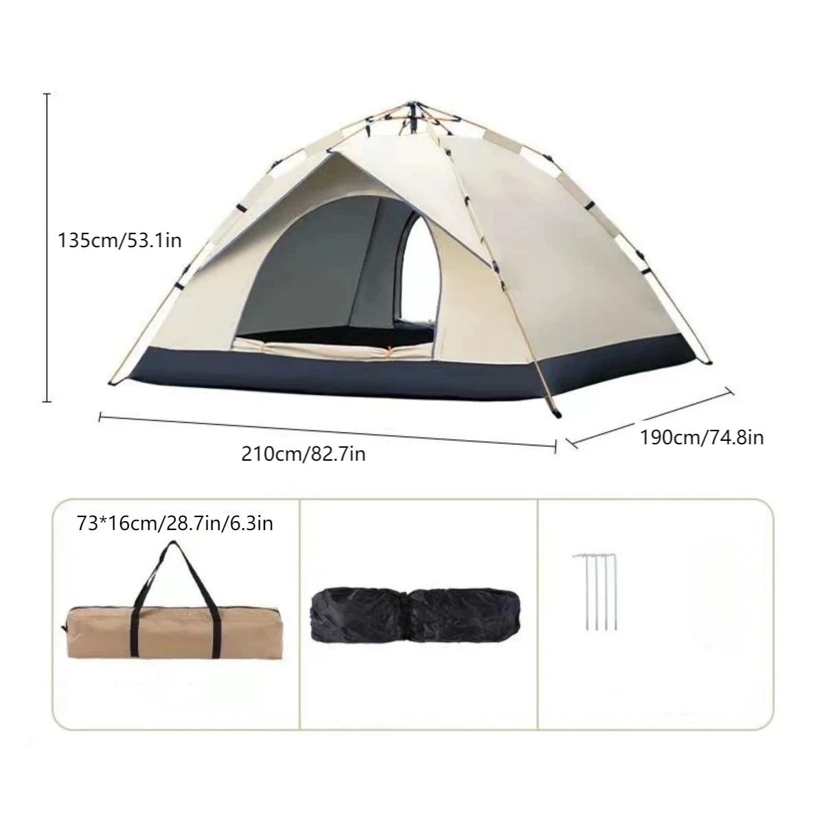 Pakicetus Outdoor Automatic Quick-Opening Tent Rainproof Sunproof 3-4 Person