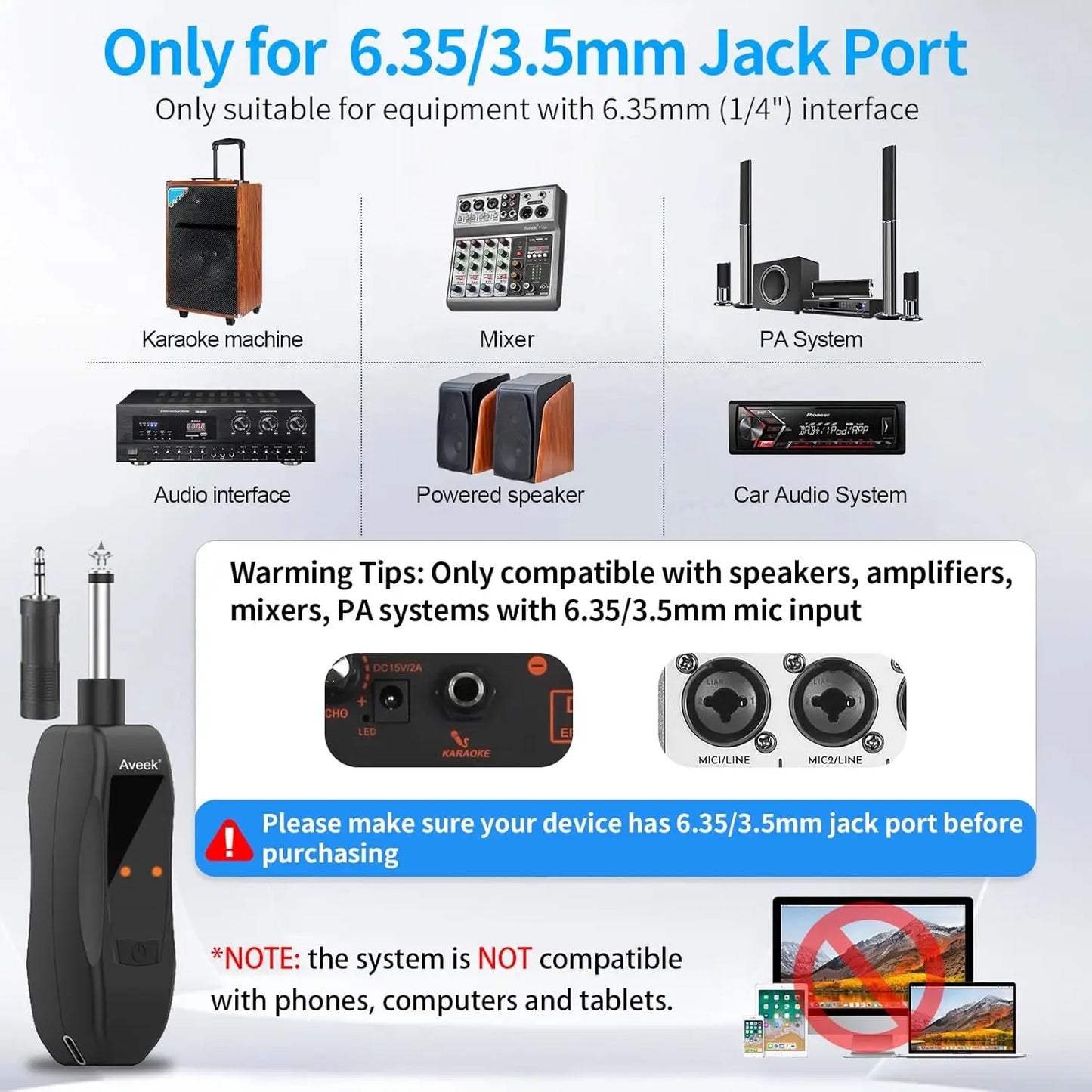 Take the stage anywhere with Aveek's Wireless Karaoke Microphone and Receiver, delivering clear, dynamic sound for performances, practice, and unforgettable parties.