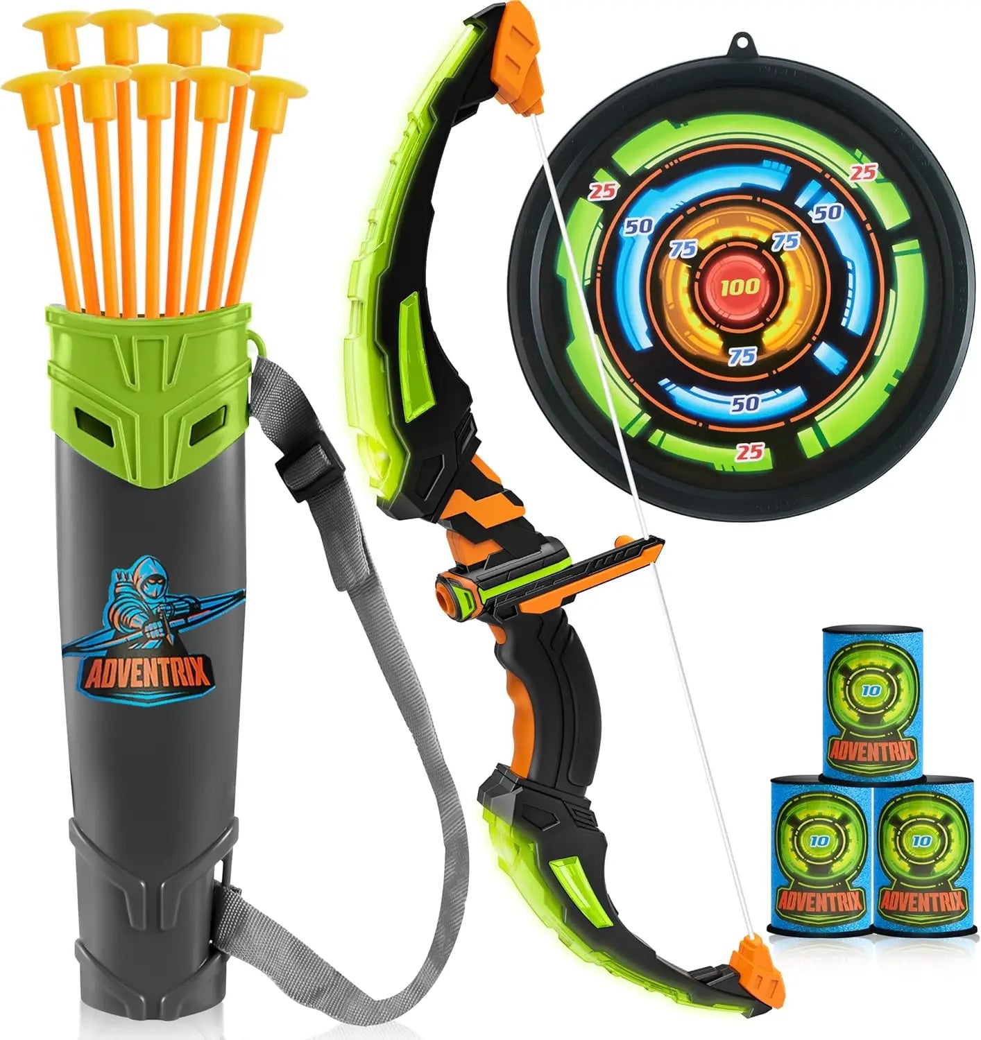 You’ll enjoy a thrilling archery adventure with the LED Light Up Bow and Arrow Set for outdoor play.