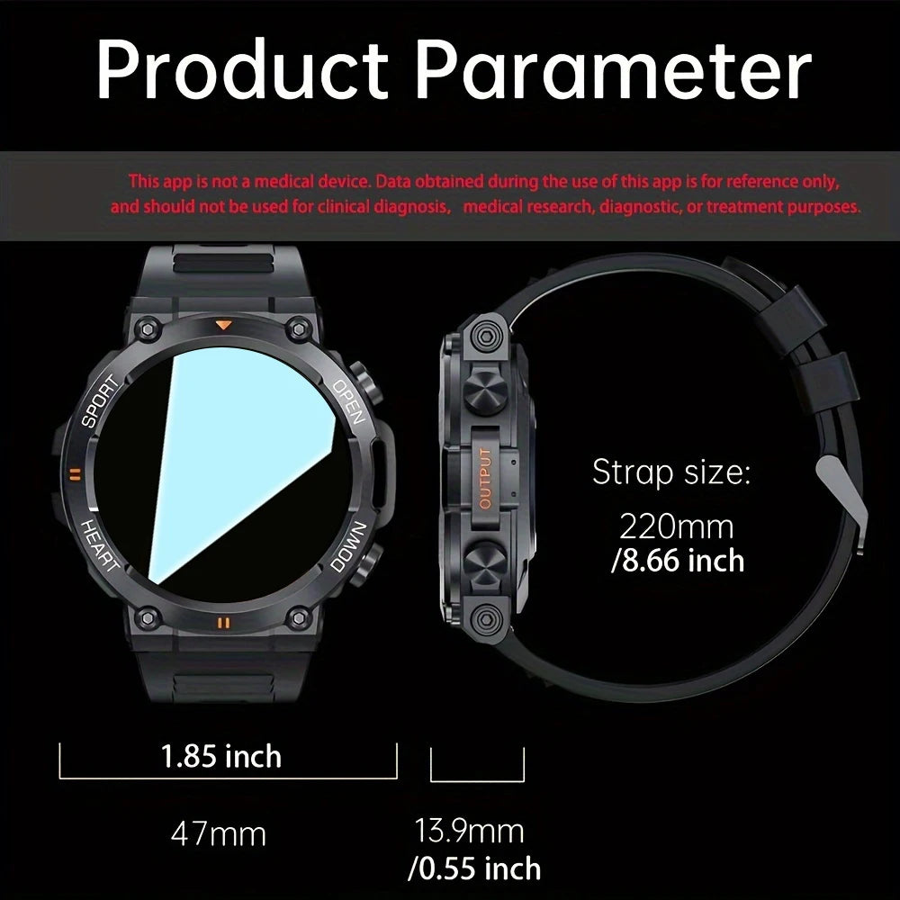 SENBONO Rugged Military Smart Watch for Men Bluetooth Call Waterproof