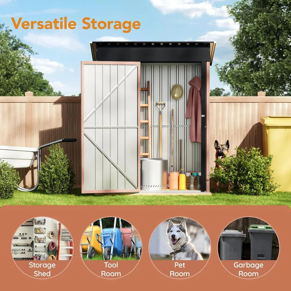 Garden Storage Shed With Lockable Door Steel Sloping Roof