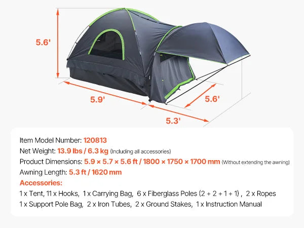 Turn your pickup into a cozy campsite with the SucceBuy pickup truck tent, built for rugged adventures on any trip.