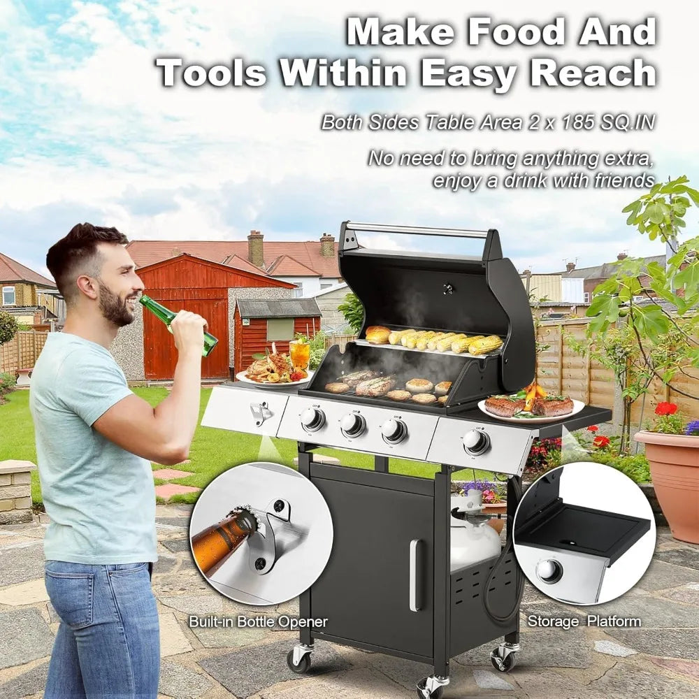 DAFIFY delivers a reliable, feature rich grilling experience with this stainless steel 36,000 BTU propane grill designed for backyard cooks like you, perfect for weekend gatherings and weeknight meals.