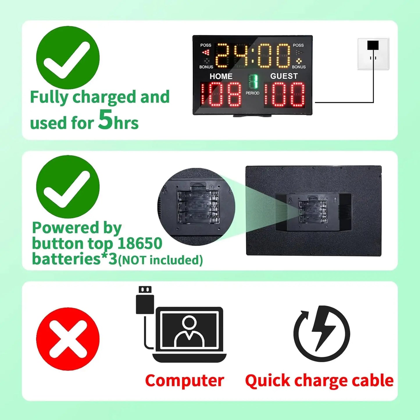 Digital Scoreboard With Timer And Remote For Baseball Tennis Ping Pong