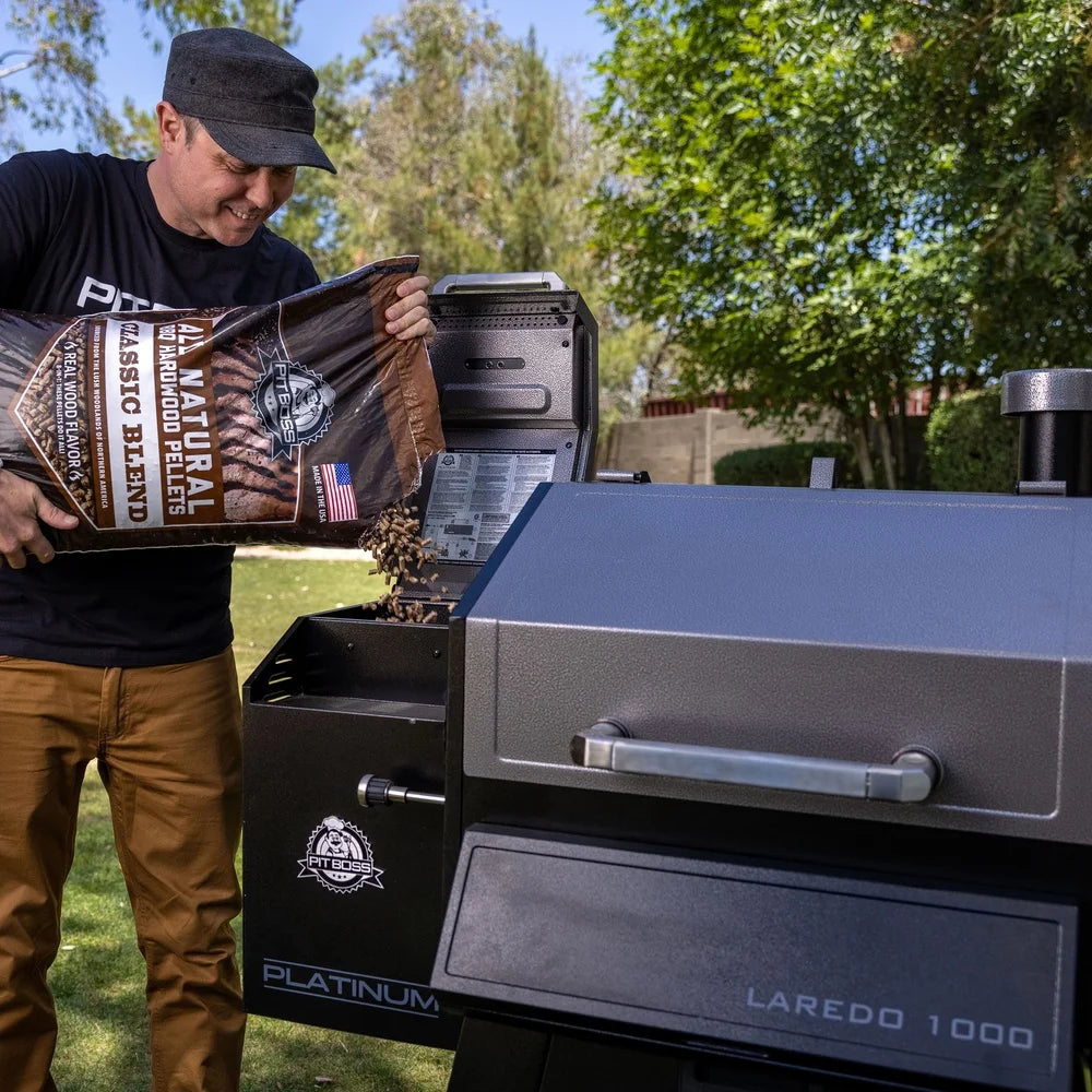 100 Natural Hardwood BBQ Pellets Classic Blend Pecan Hickory Mesquite 40Lb Bag