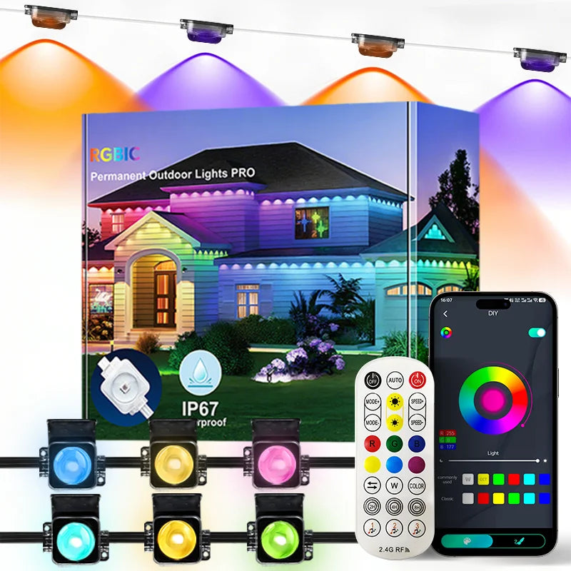 MIMIRGB Smart Outdoor IP67 Waterproof LED Light String with App and Music Sync