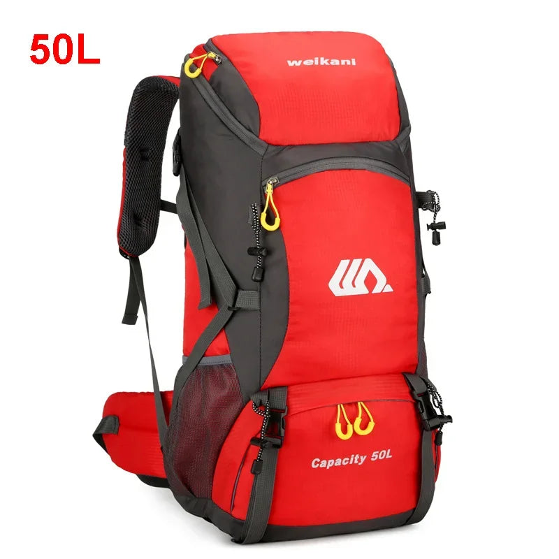 50L Travel Backpack For Outdoor Hiking Camping Nylon Waterproof Rucksack