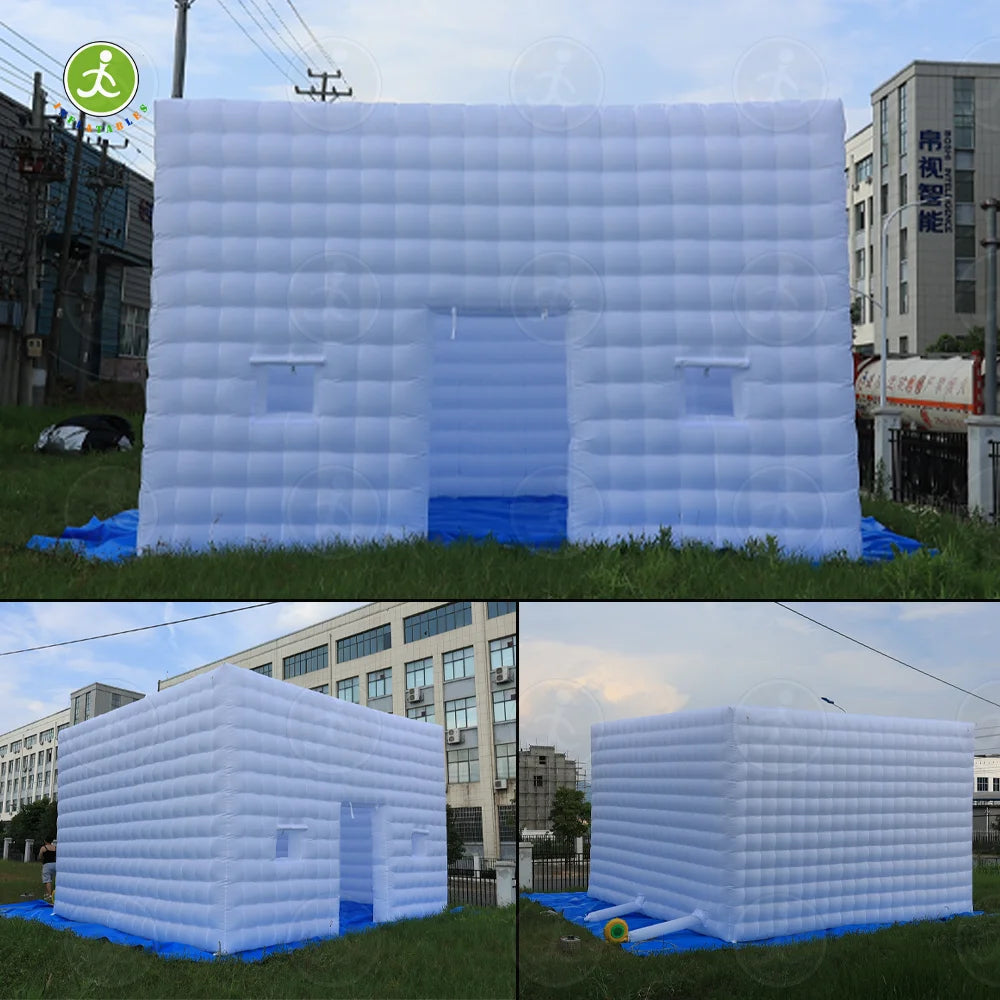 6m Winter Inflatable Nightclub Tent With Blower White Party Music Bar