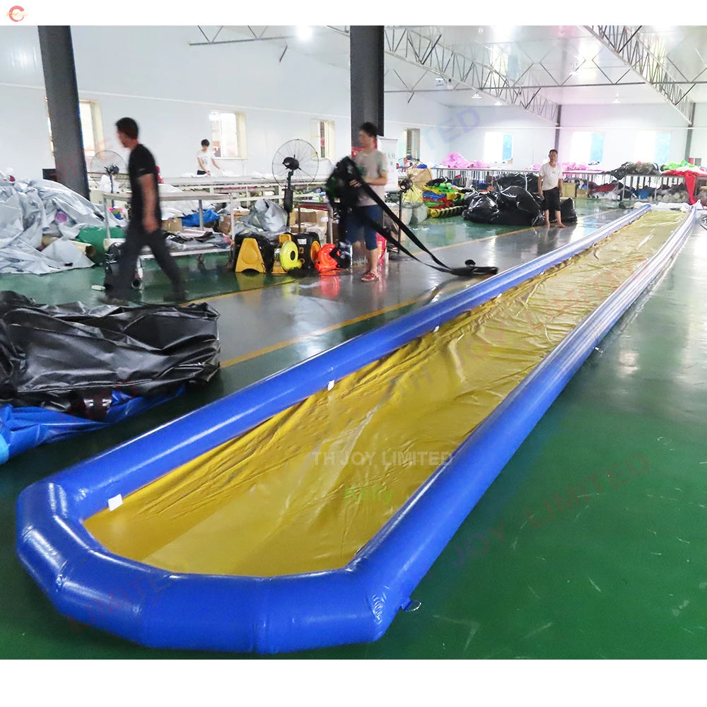 TH Commercial Quality Long Water Street Slide Inflatable Slip Slide With Pool