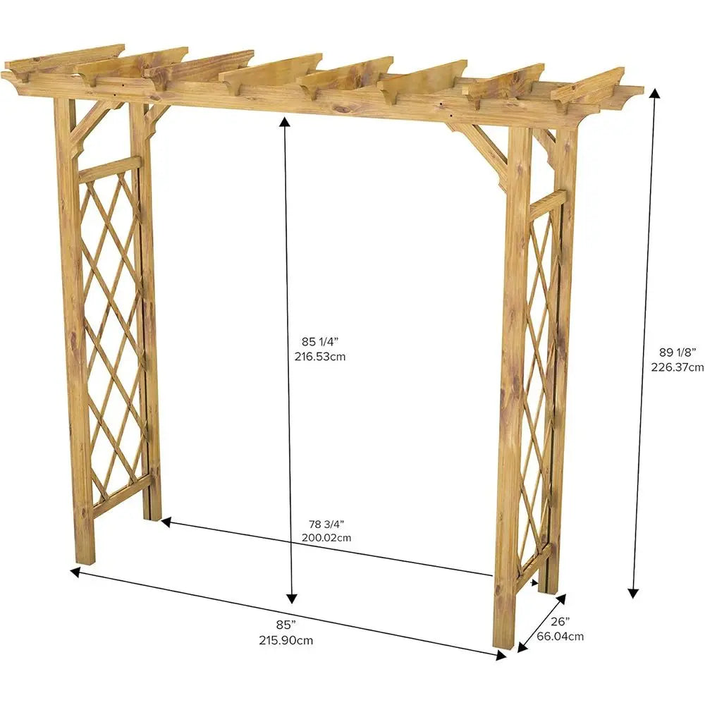 Heartwood Garden Shade Arch Brown Wood Arbor 78 Inch Opening