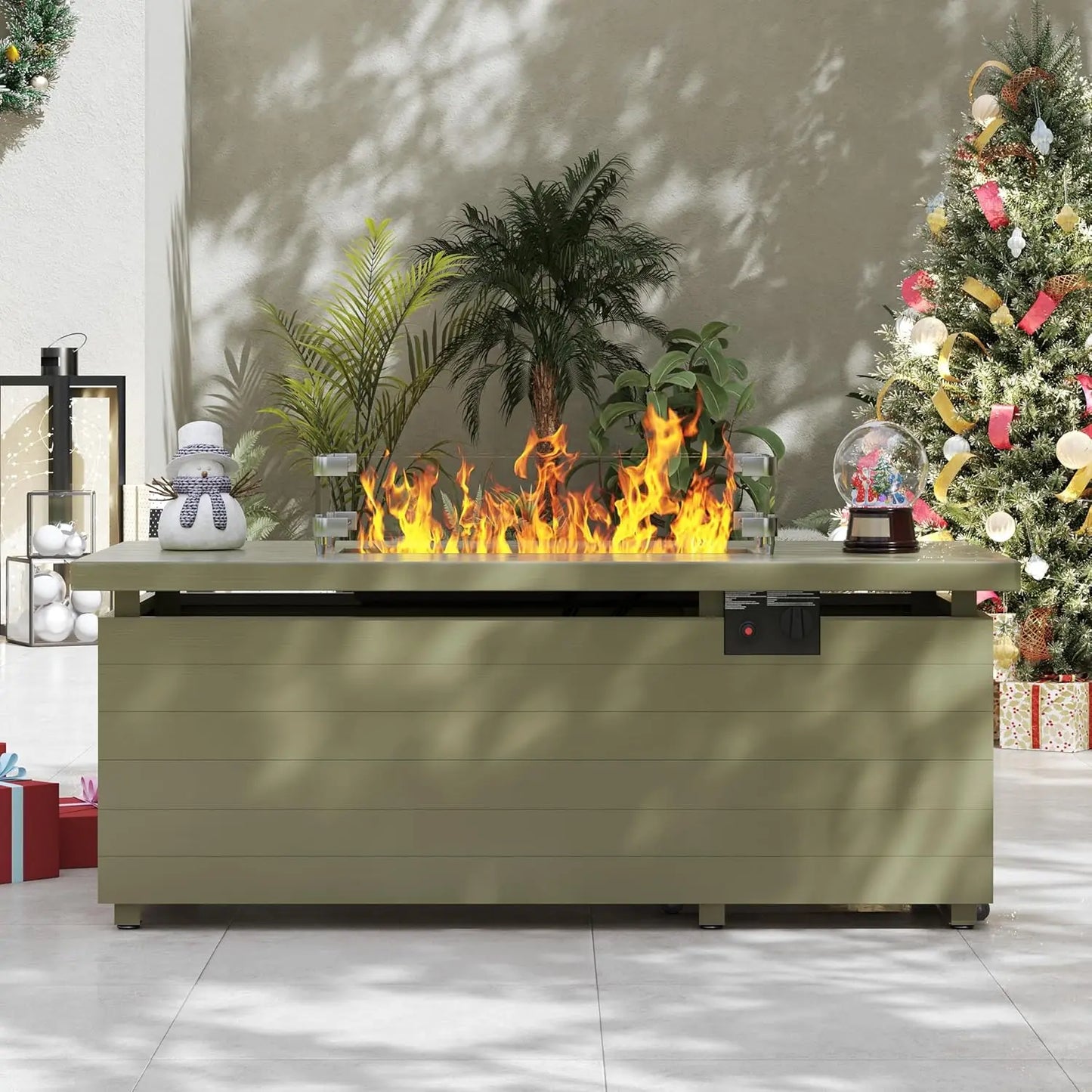 Transform your outdoor space into a warm, stylish focal point with the Outdoor 51 Inch Fire Pit Table and its powerful 50000 BTU flame.