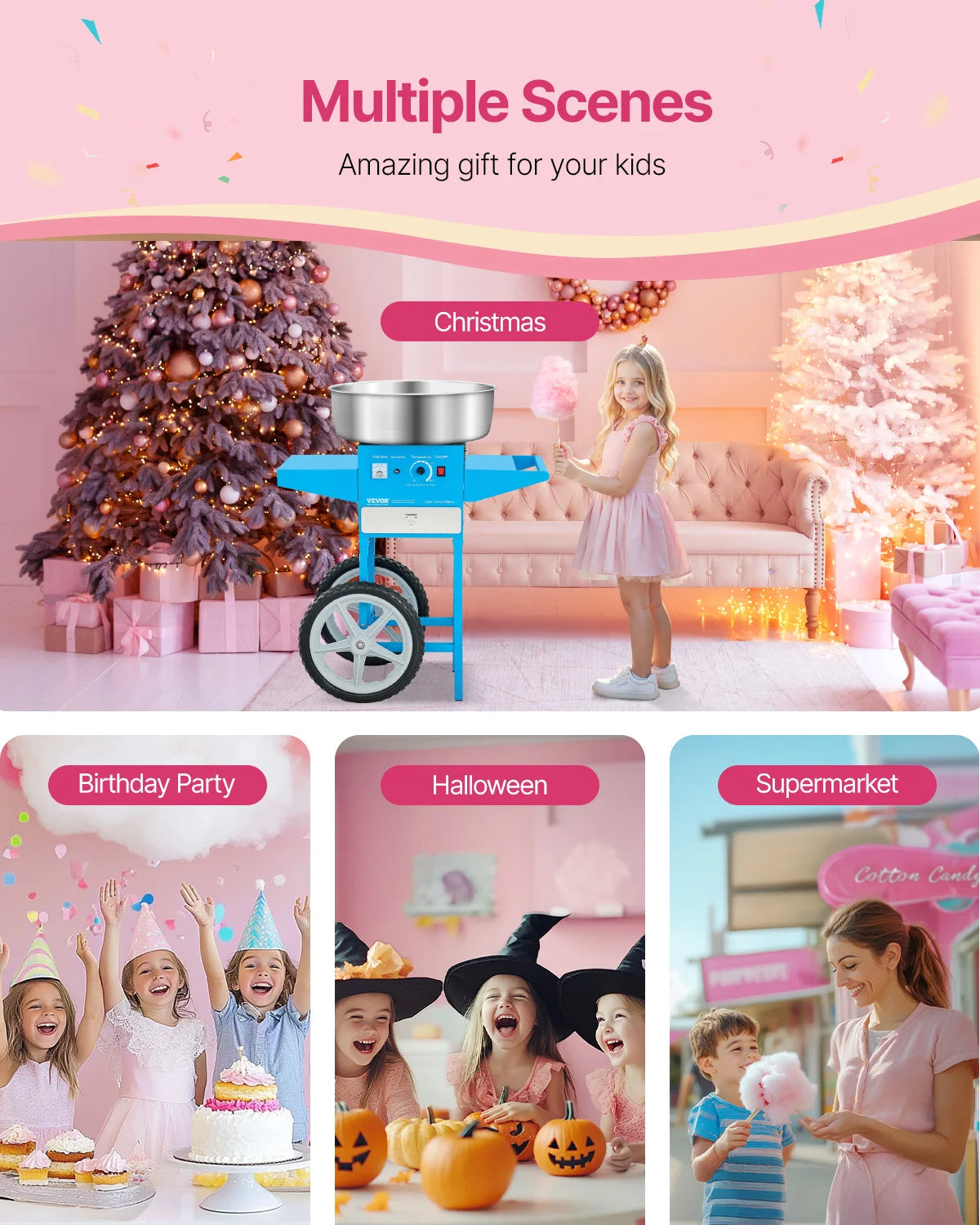 Turn your events into sweet memories with the SucceBuy cotton candy machine.