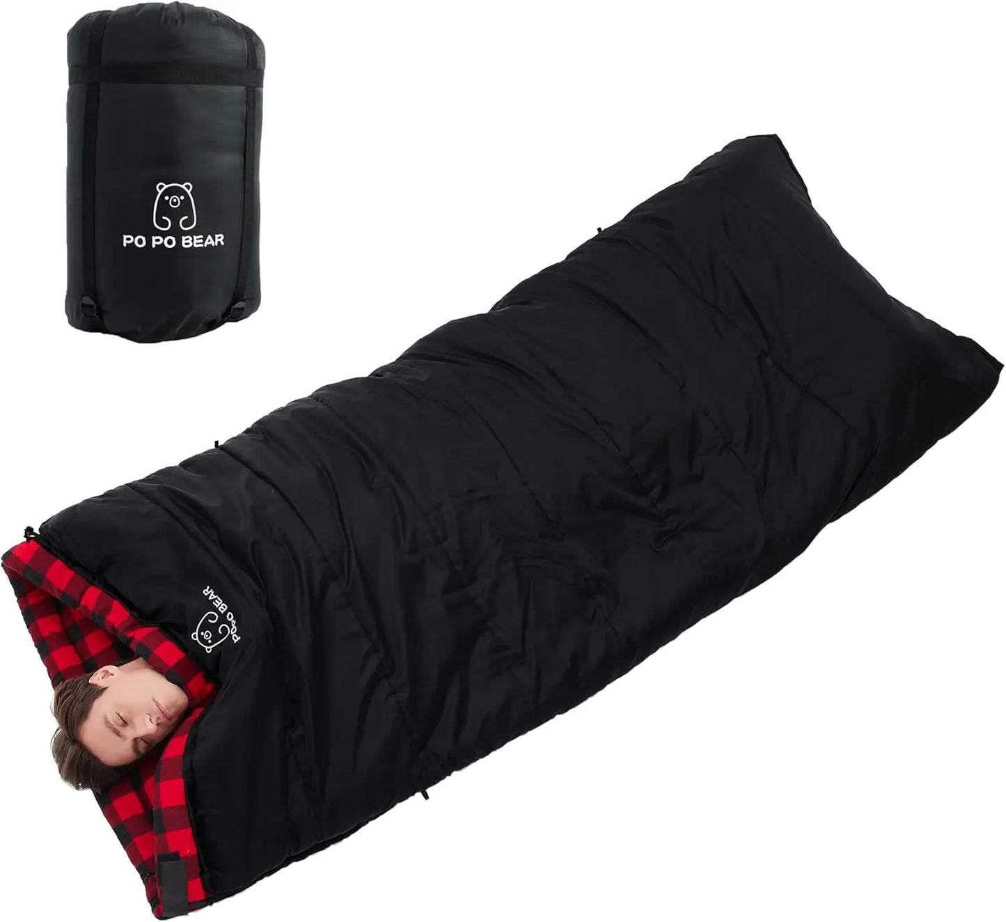 Cotton Flannel Sleeping Bag for Adults 84 x 40 Inches Tall