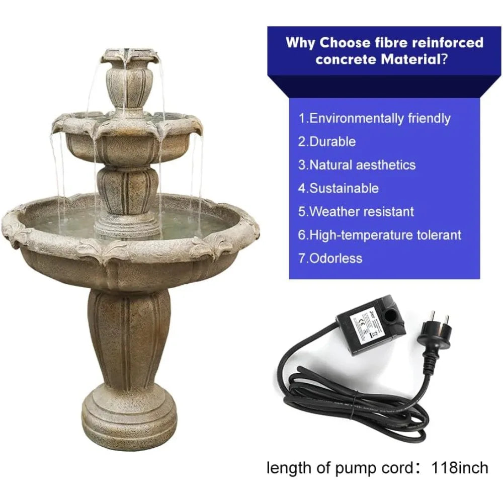 Elevate your outdoor living with a bold 3 tier concrete fountain that delivers soothing water drama and modern design.
