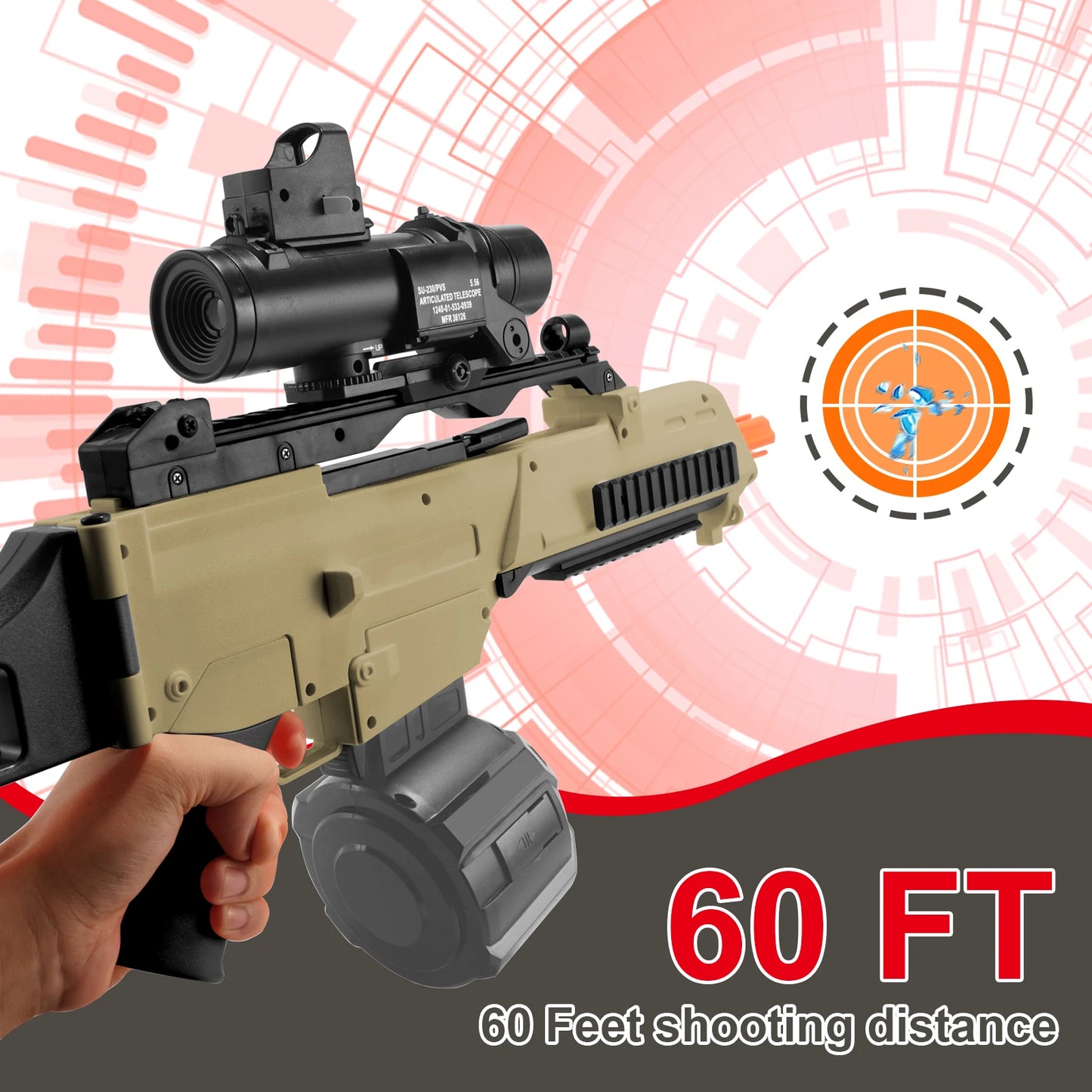 EY G36C High Speed Electric Gel Ball Blaster Dual Auto Manual Modes