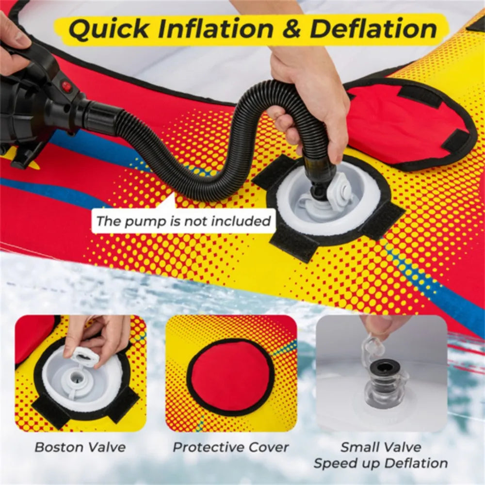 Recab brings you a Double Inflatable Tow Kayak that turns every water outing into a thrilling, family friendly adventure across oceans, lakes, rivers, and pools for hours of shared fun.