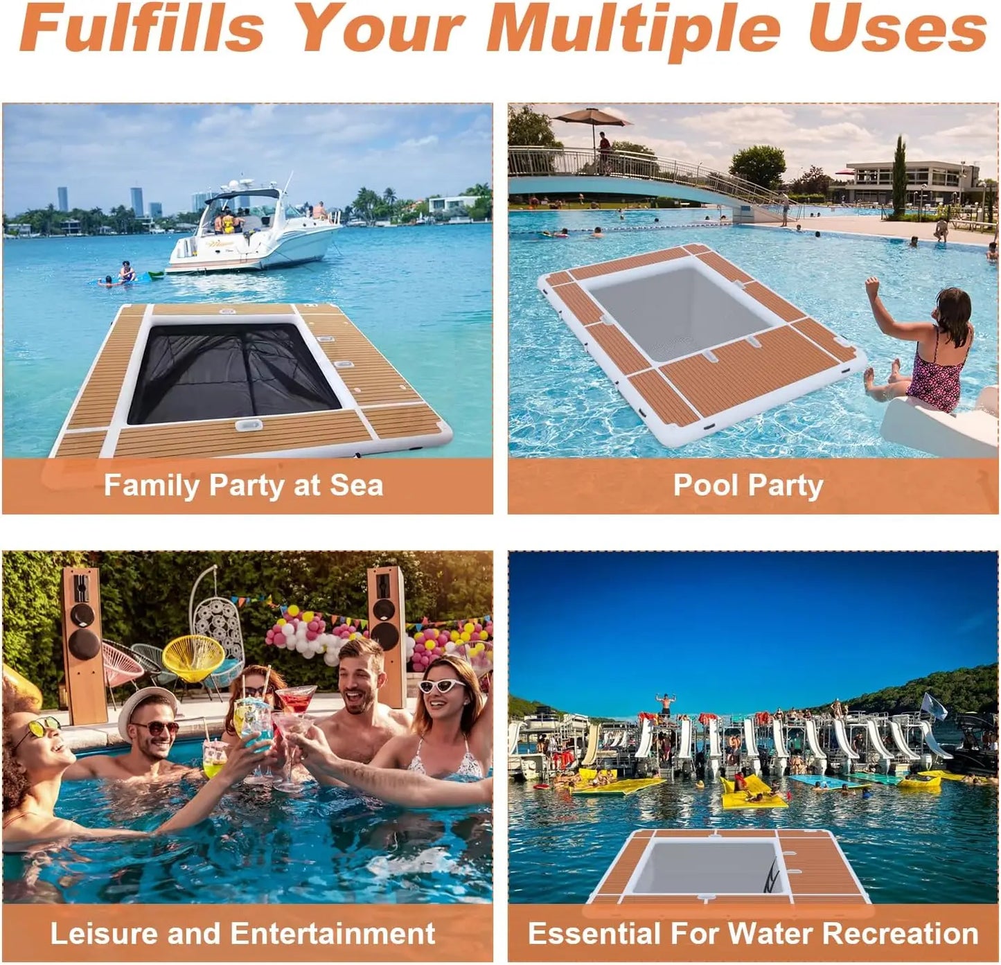 Elevate your water days with the Ejia portable inflatable pool dock, a versatile, easy to use platform that enhances poolside lounging, boating, and lake adventures for everyone.