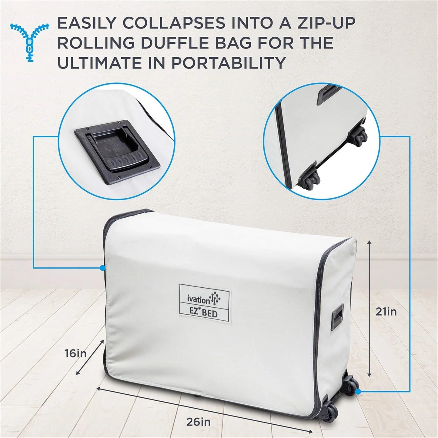 Sleep soundly anywhere with the Ivation EZ-Bed Queen Air Mattress, a portable sleeping solution with a built-in pump and Deflate Defender.
