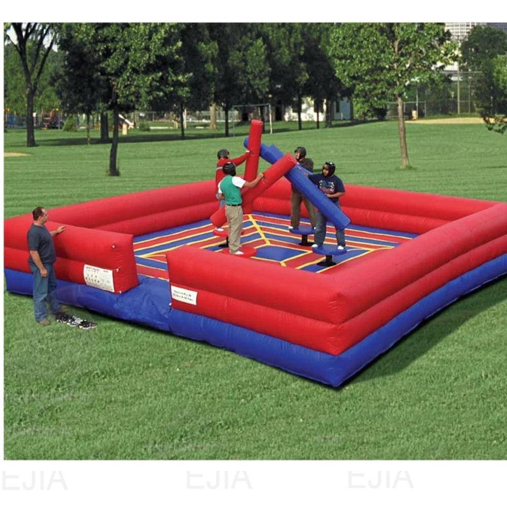 Ejia Inflatable Gladiator Arena 2 Person 13x13 Ft Outdoor Jousting Game