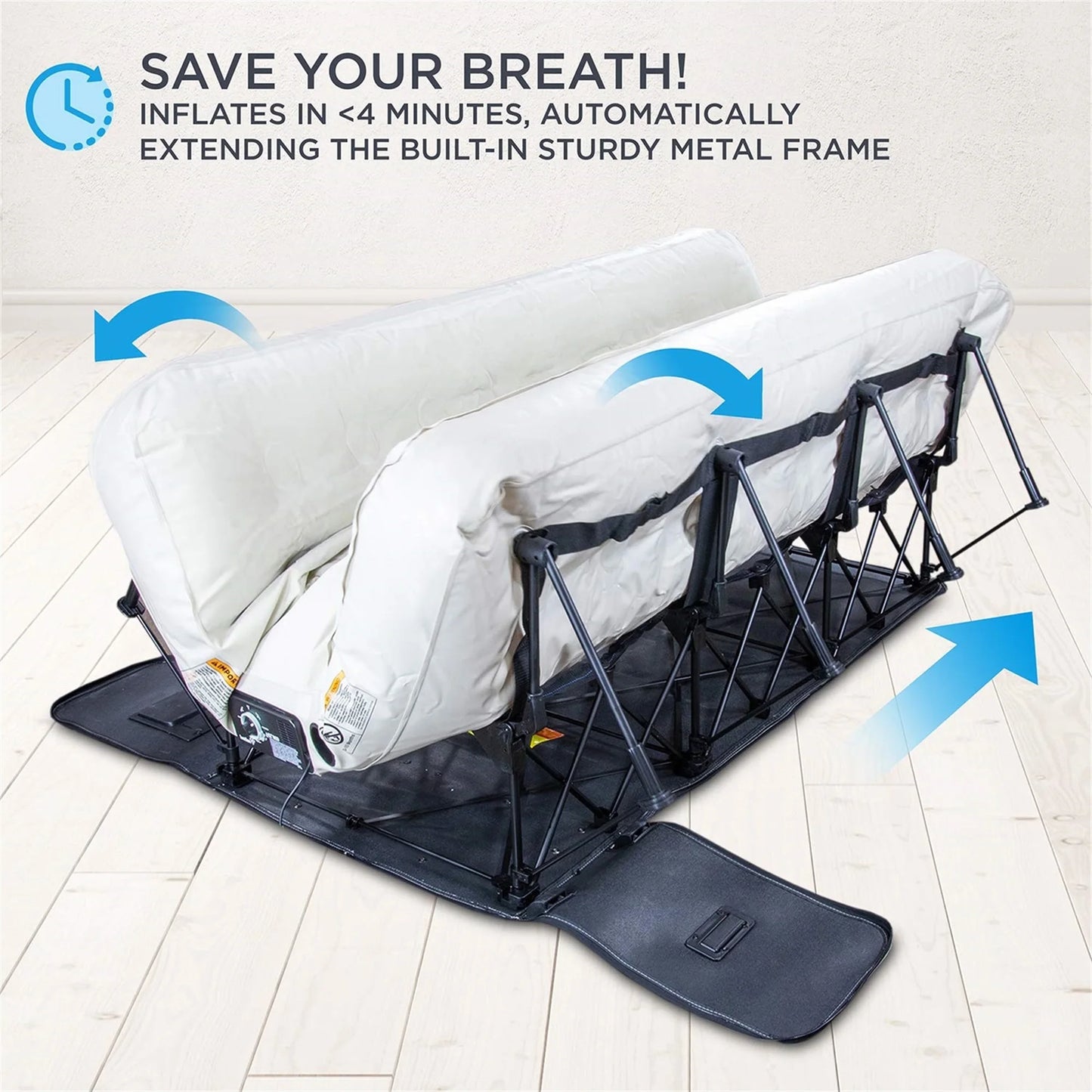 Sleep soundly anywhere with the Ivation EZ-Bed Queen Air Mattress, a portable sleeping solution with a built-in pump and Deflate Defender.