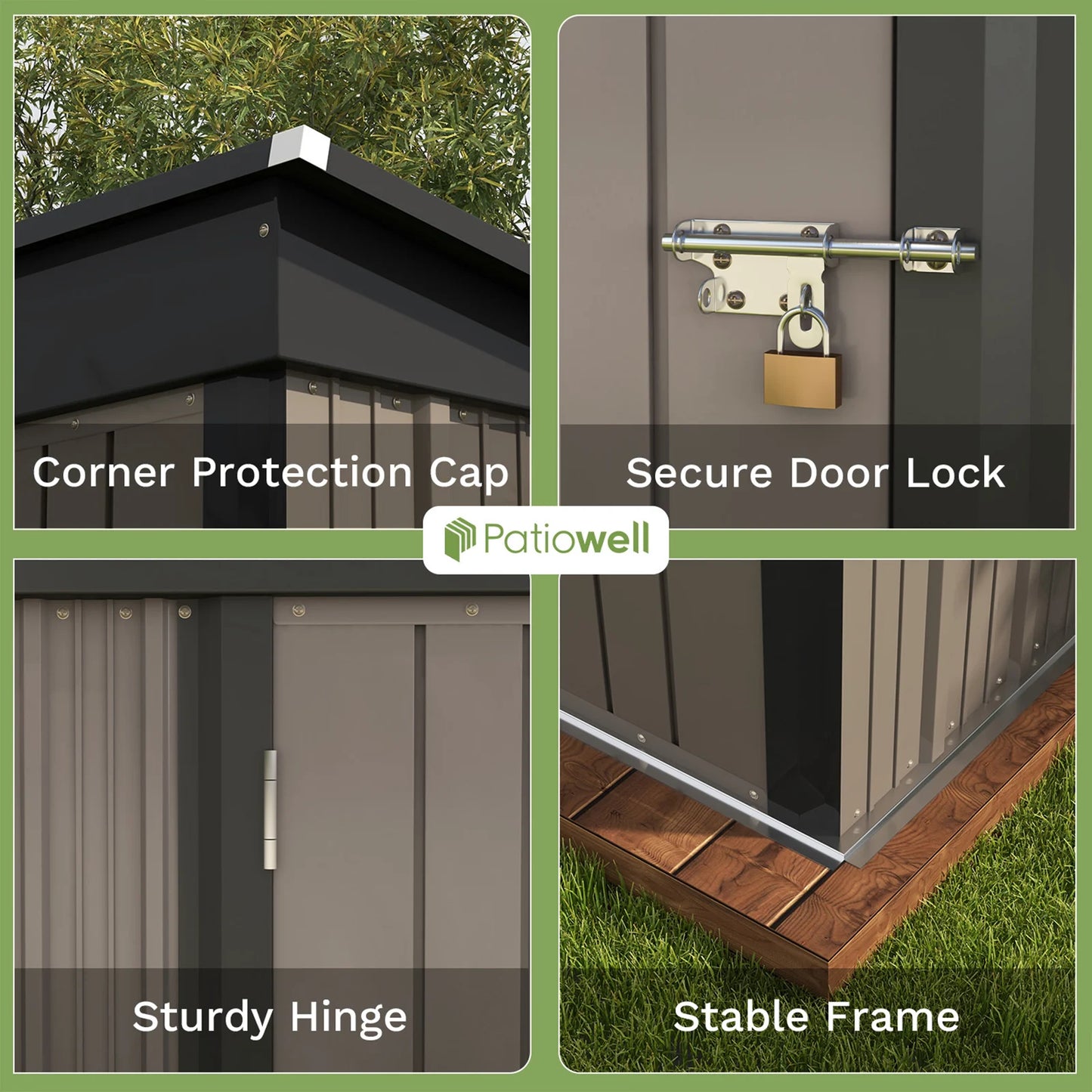 Victone Patiowell 5x3 Ft Outdoor Storage Shed With Lockable Door