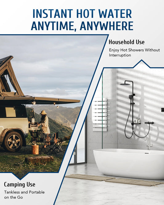 CO-Z Gas Tankless Water Heater 8L-18L Propane Instant Shower Digital Display