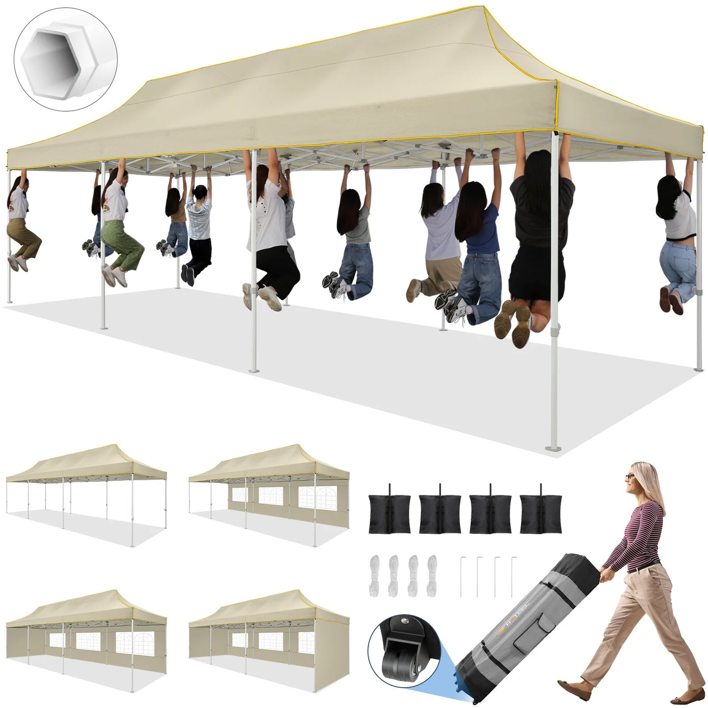 Upgrade your outdoor gatherings with the COBIZICN 10x30ft pop up canopy, a rugged, fast‑set shade solution built for commercial events and everyday use, perfect for weddings, markets, festivals, and backyard parties.