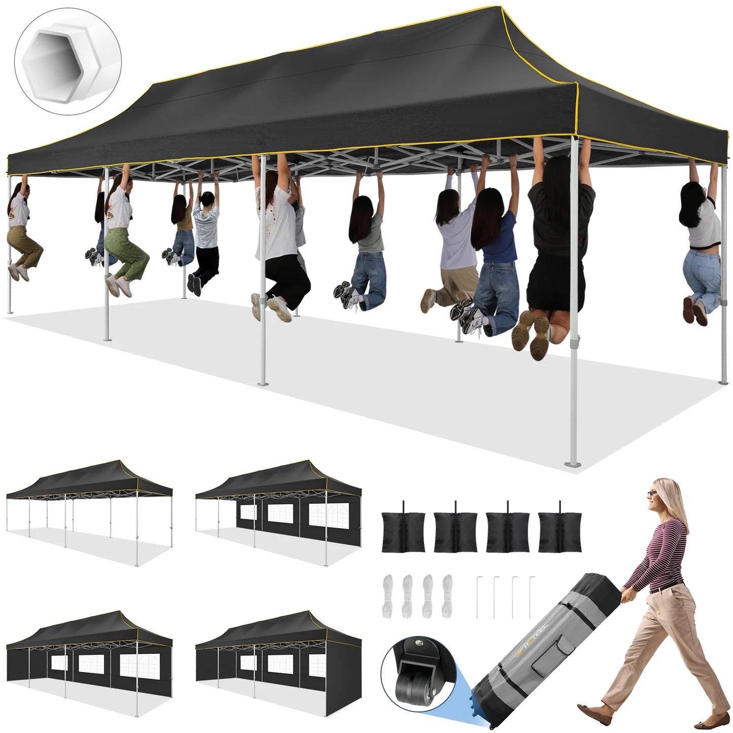 Upgrade your outdoor gatherings with the COBIZICN 10x30ft pop up canopy, a rugged, fast‑set shade solution built for commercial events and everyday use, perfect for weddings, markets, festivals, and backyard parties.
