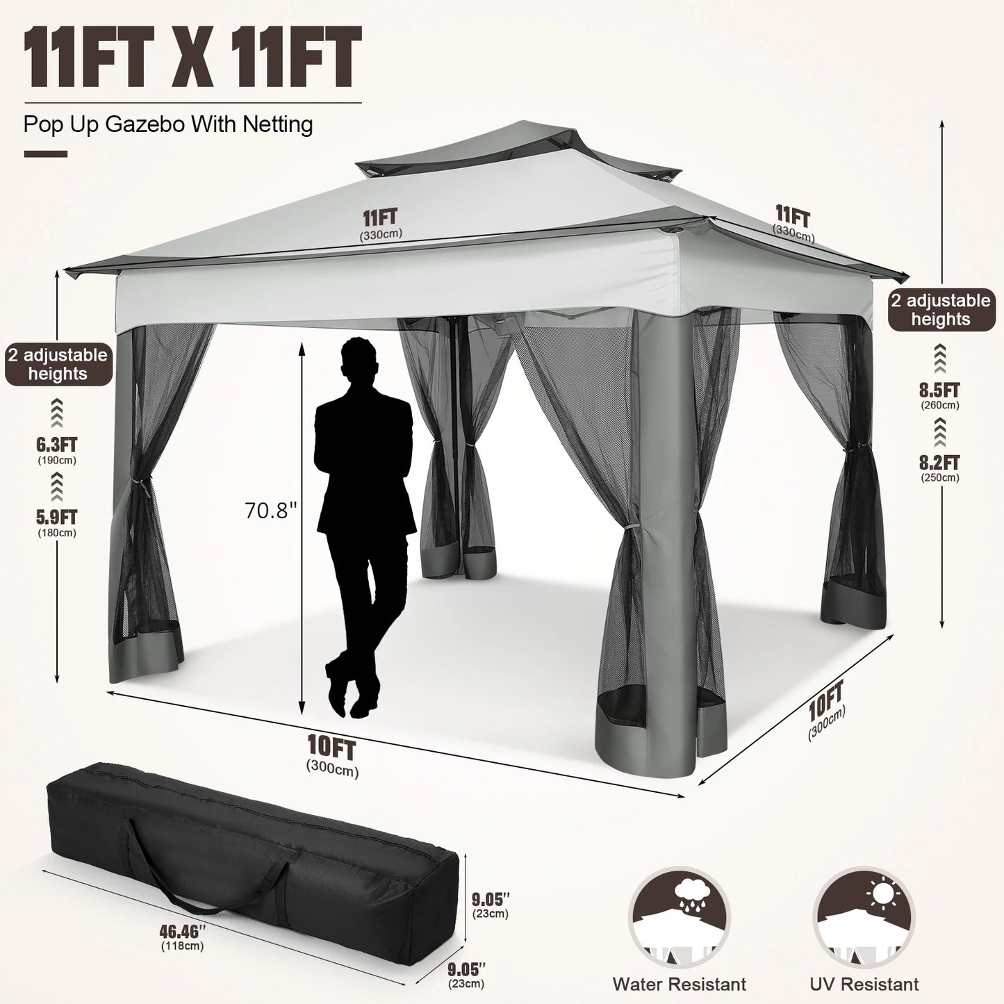 Tooluck brings you a 12x12 pop up gazebo that assembles in minutes, delivering quick shade, mosquito protection, and versatile outdoor shelter for any backyard occasion.