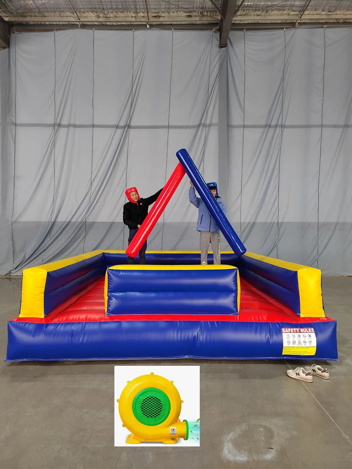 Ejia Inflatable Gladiator Arena 2 Person 13x13 Ft Outdoor Jousting Game