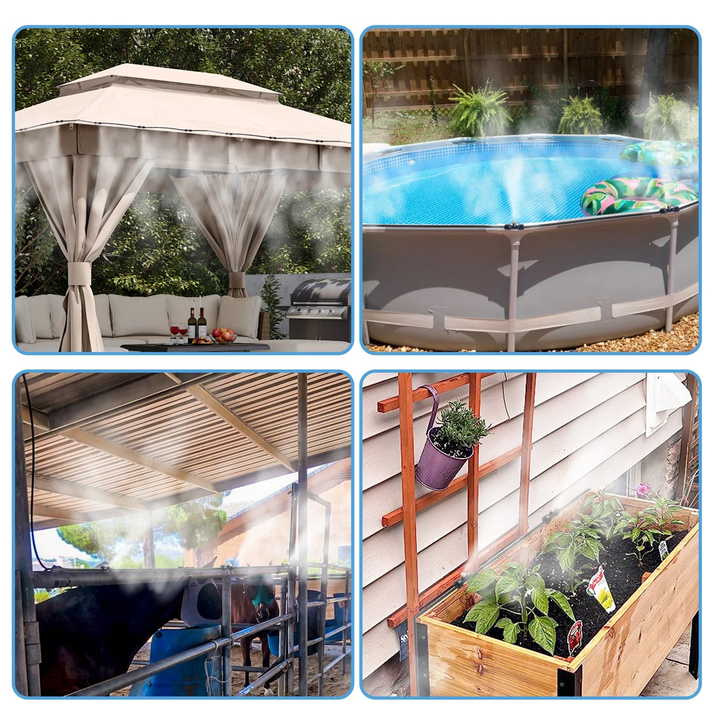 Refresh your outdoor space with this 80ft misting cooling system.