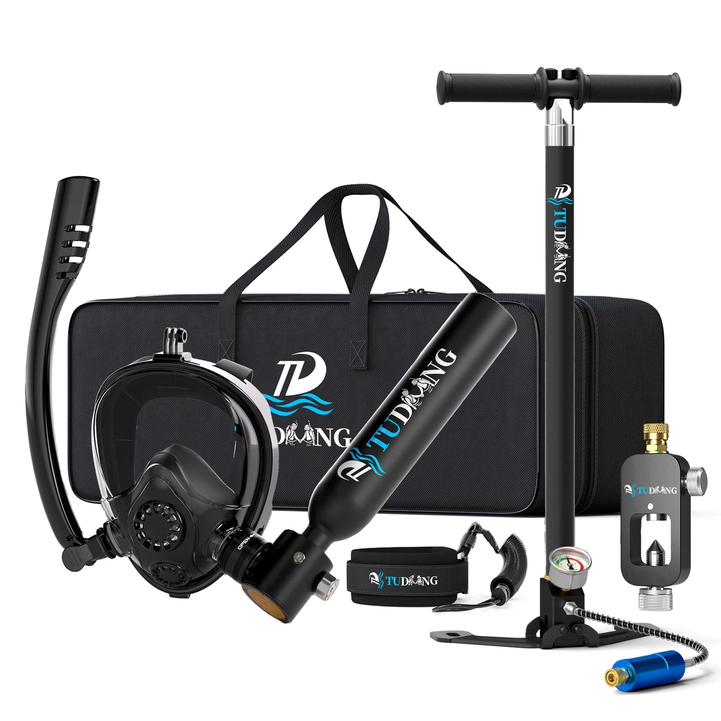 TUDIVING 0.5L Mini Scuba Tank With Diving Mask For Underwater Breathing Training
