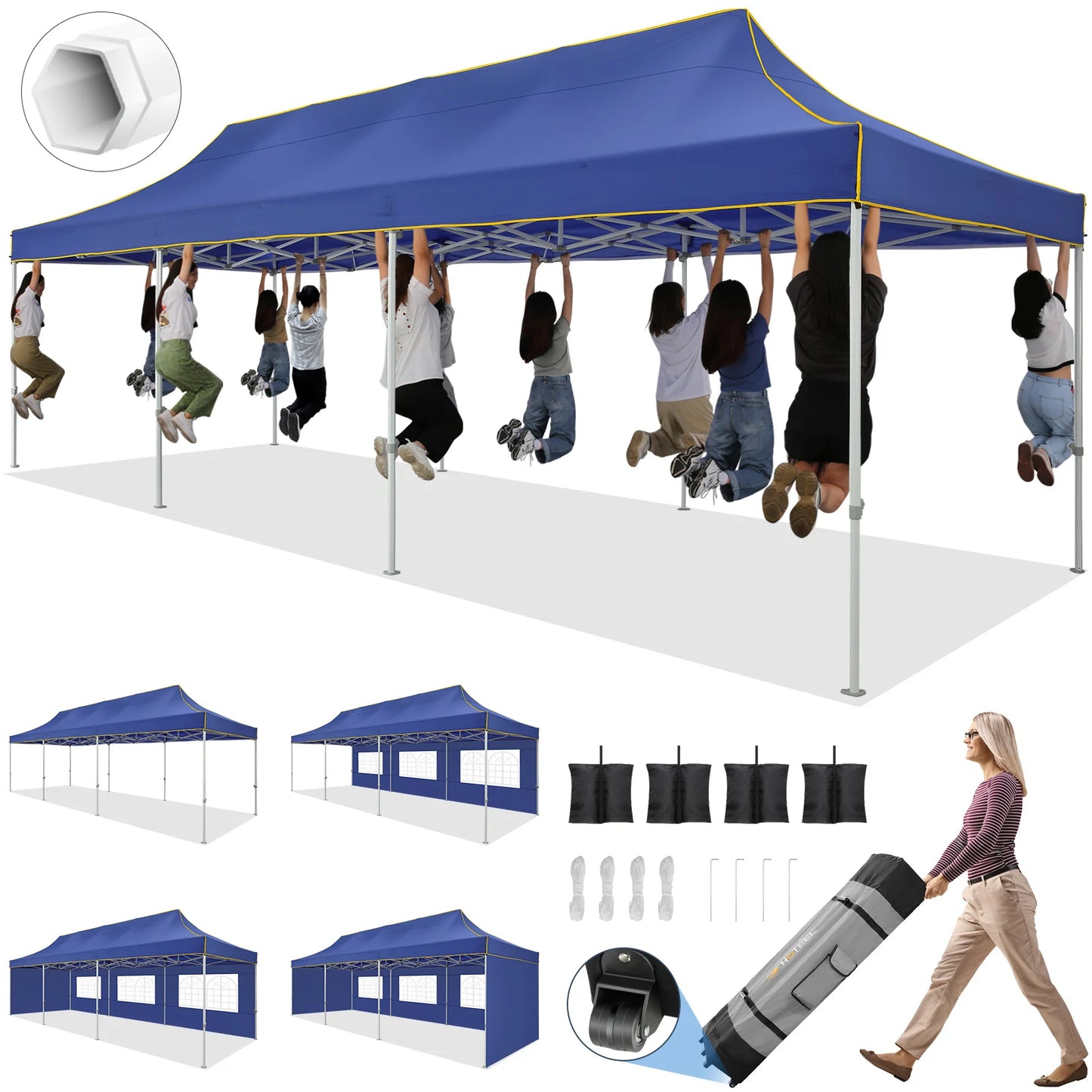 Upgrade your outdoor gatherings with the COBIZICN 10x30ft pop up canopy, a rugged, fast‑set shade solution built for commercial events and everyday use, perfect for weddings, markets, festivals, and backyard parties.