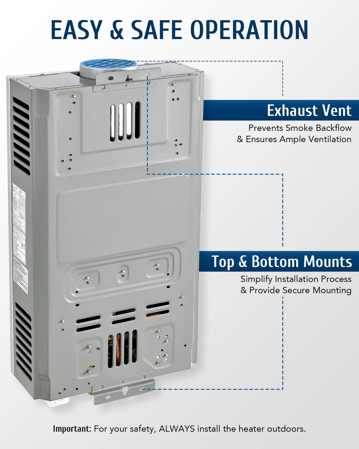 CO-Z Gas Tankless Water Heater 8L-18L Propane Instant Shower Digital Display