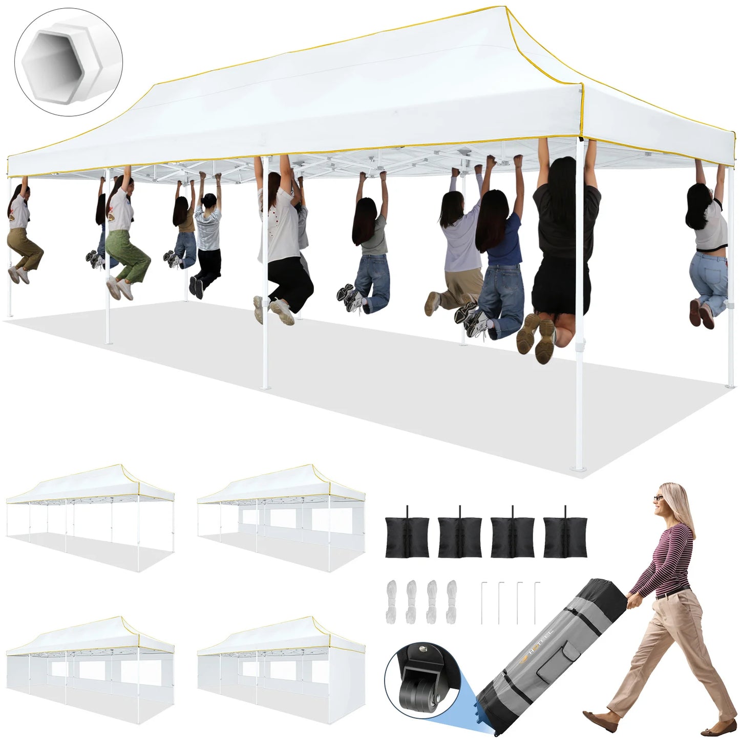 Upgrade your outdoor gatherings with the COBIZICN 10x30ft pop up canopy, a rugged, fast‑set shade solution built for commercial events and everyday use, perfect for weddings, markets, festivals, and backyard parties.